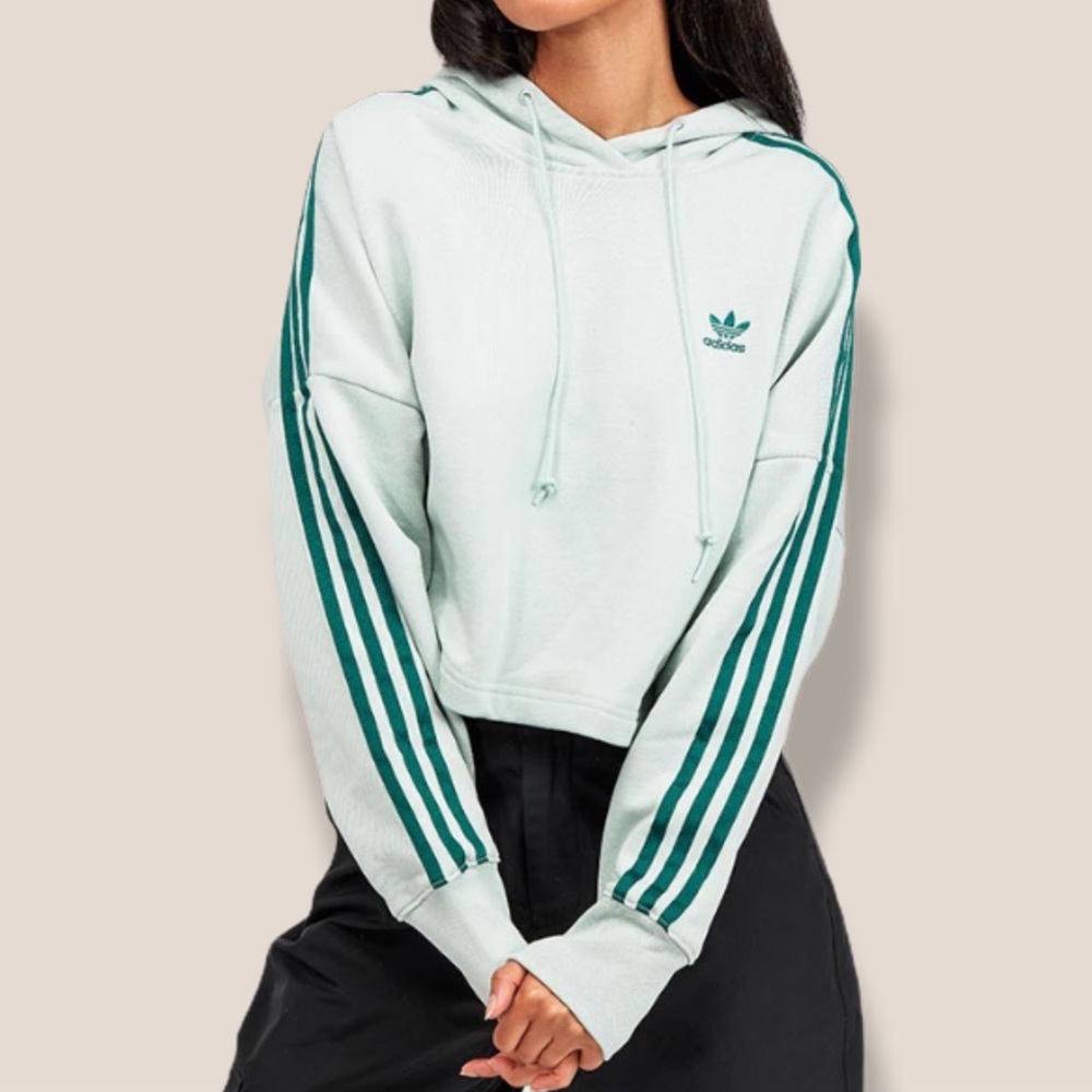Adidas crop puller over hoodie